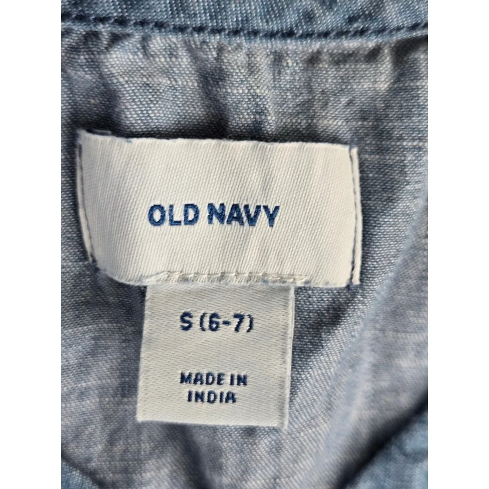 Old Navy Girls Blue Chambray Sleeveless Romper‎ Size S 6-7 NWT